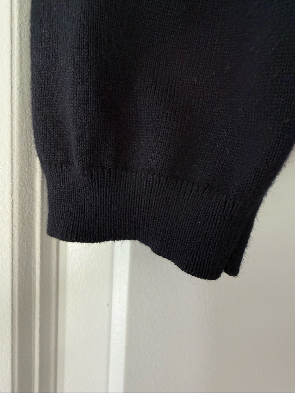 Classic Navy Crewneck Sweater with Leaf Embroidery - Picture 5 of 6